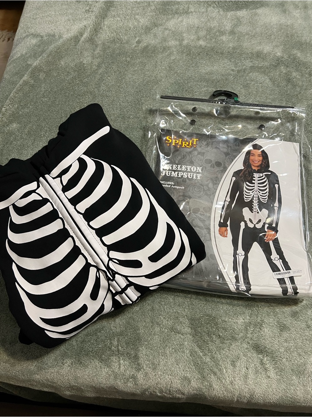 Spirit Black and White Adult Skeleton Jumpsuit Costume